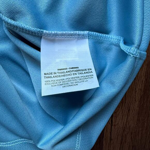 Nike Dri-Fit Light Blue Polo Golf Shirt Short Sleeve Size Medium - Picture 4 of 5